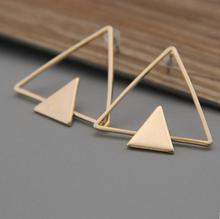 Женские серьги-гвоздики с двумя треугольниками, золотистые/Серебристые 2024 - купить недорого