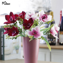 Meldel Wedding Bouquet Bridesmaids Bunch of Flowers Artificial Silk Orchid Flower White Pink Magnolia DIY Home Party Decorations 2024 - buy cheap