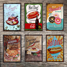 Hot Dogs-cartel de Metal con placas decorativas, cartel de arte Vintage, Pub, Tavern, 1001(801) 2024 - compra barato