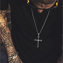 Hot Black Pattern Gothic Vampire vintage Cross Pendant necklace men hip hop rock Sweater chain fashion jewelry Necklace Chain 2024 - buy cheap