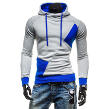 2020 novo design masculino contraste cor moletom, moda retalhos pulôver hoodies, masculino fitness hoodies, tamanho m a 3xl 2024 - compre barato