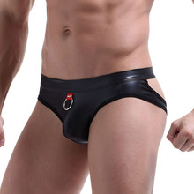 Suspensorio de cuero para hombre, tangas con espalda descubierta, ropa interior Sexy Gay, bragas eróticas de realce para glúteos 2024 - compra barato