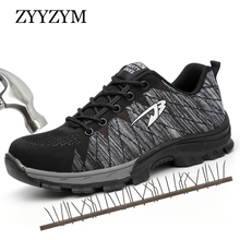 ZYYZYM Men Work Safety Shoes Steel Toe Indestructible Shoes Sneakers Men Non-slip Puncture Outdoor Boots 2024 - buy cheap