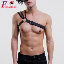 Fullyoung Leather Harness PU Leather Men Punk Body Strap Adjustable Punk Goth Body Chest Straps Suspenders Belt 2024 - buy cheap