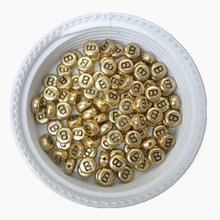 Contas espaçadoras para pulseira de acrílico com estampa de letras b e preta, preço de atacado, contas de alfabeto dourado de plástico com 3600 espaçadores 4*7mm 2024 - compre barato