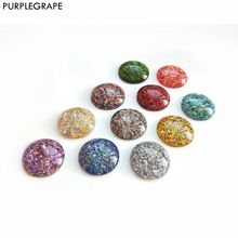 PURPLEGRAPE DIY Handmade Resin Button Earrings Apparel Hair Accessories Jewelry Accessories Material Shiny Gold Foil Color 8pcs 2024 - buy cheap