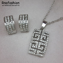 Austrian Crystal Fashion Romantic Cube Pendant Necklace Silver Plated Wholesale Liang Yin Jewelry 2024 - buy cheap