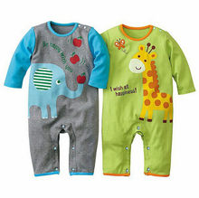 Macacão infantil fofo com estampa de animais, roupa com 2 estilos para bebês meninas e meninos de 0 a 18 meses outono 2024 - compre barato