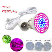 36 54 72 Led Grow Light Bulb Growing Lighting Lamp for Plants Indoor Hydroponics for Flower Greenhouse Veg + E27 AC Power Cable 2024 - buy cheap