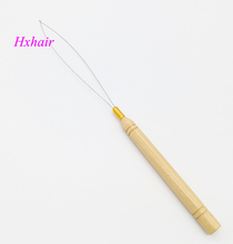 10pcs Wooden Handle Threader / Stainless Steel Wire / Pulling Micro Rings / Loop Hair Extension Tools 2024 - buy cheap