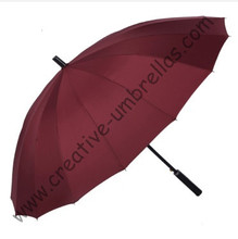 16 ribs,straight metal golf umbrellas 14mm metal shaft,business umbrella,parasol,auto open,windproof,straight leather handle 2024 - buy cheap