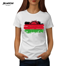 Blwhsa camiseta feminina com estampa de bandeira do malaui, camiseta casual de manga curta para o verão, camiseta feminina com estampa da bandeira nacionais do malaui 2024 - compre barato
