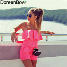 DoreenBow Polyester Sexy Dress High Quality Women Fashion Off Shoulder One-Piece Tube Top Ruffles Dress Pink 3 Sizes, 1 Piece 2024 - buy cheap