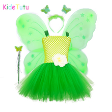 Tinkerbell-vestido de fiesta de cumpleaños para niña, Hada Mágica con tutú para niños, disfraz de princesa Pixie con alas, 1-10 años, juego de rol para Halloween 2024 - compra barato