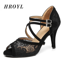 HROYL Latin dance shoes For Women Girls ladies Ballroom Tango Dancing Shoes Salsa Spike Thin Heels  10/8.5/7.5/6CM wholesale 2024 - buy cheap