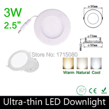 15 pcs/lot Ultra thin design 3W LED panel light round LED Recessed ceiling light AC85-265V for home lighting lamp Via DHL 2024 - buy cheap