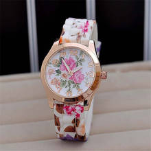 Relojes Mujer Women's Watches Clock Dress Casual Women Bracelet Watch Silicone Printed Flower Quartz WristWatches zegarek damski 2024 - buy cheap