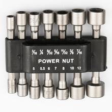 14PCS/LOT  Power Nut Driver 1/4" Hex Shank Drill Bit Set Adapter Socket Wrench Screw For Power Tools 2024 - buy cheap