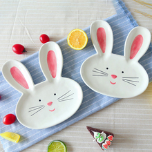 1PC 8 inch Ceramic Dinner Plate for Kids Rabbit Ceramic Dinner Dishes Pasta Steak Dessert Plates Fine Bone China Kitchenware kid 2024 - buy cheap