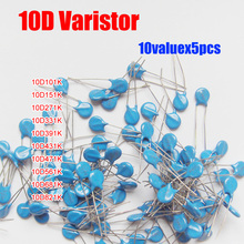 10valuesX5pcs=50pcs Voltage Dependent Resistor Kit 10D101K 10D471K 10D821K etc.  Varistor Resistor Pack 2024 - buy cheap