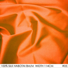Шелк HABOTAI, ширина 114 см, 8 Момми, 100% шелк тутового шелкопряда, ткань для подкладки, ткань на линии, Картина батик «сделай сам», пэчворк № 05, красновато-оранжевый 2024 - купить недорого
