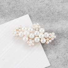 2019 new fashion hair accessories jewelry accessories imitation pearl flower hairpin retro frog clip hair accessories 2024 - buy cheap