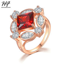 Luxury Delicate Cocktail Ring For Women Red Crystal AAA+CZ Gift For Party Engagement Fashion Jewelry R835 2024 - buy cheap