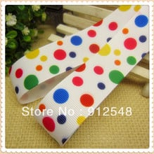 1'' (25mm) free shipping 2013 new arrival color dot printed grosgrain ribbon Gift wrap ribbon 10 yards 102322 2024 - buy cheap