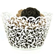 Кекс кружева обертки полые торт обертки для чашек Инструменты для выпечки филигранная маленькая лоза бумага для чаепития на свадьбе или дне рождения вечерние 50 шт Многоцветный 2024 - купить недорого