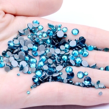 Hotfix Rhinestones For Nails Dark Aquamarine ss6-ss30 And Mixed Glue Backing Iron On Strass Chatons DIY Jewelry Making Supplies 2024 - buy cheap