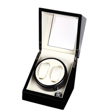 2+0 Glossy Wood Balck Paint White Leather Inside Watch Winder Box,Watch Winding Box Winder 2024 - buy cheap