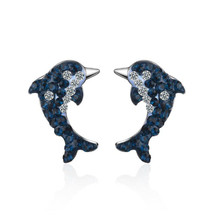 Красивые синие модные серьги-гвоздики с искусственным кристаллом и милым животным из стерлингового серебра 925 пробы SE667 2024 - купить недорого