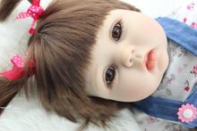 22" New arrival rooted brown fiber hair Handmade Silicone adora Lifelike Brinquedos Baby Bonecas Bebe Reborn doll for kid Gifts 2024 - buy cheap