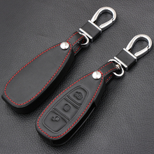 3 Button Black Leather Car Remote Key Fob Shell Cover Case For Ford Focus RS Fiesta Mondeo Kuga B-Max Grand C-MAX S-MAX Galaxy 2024 - buy cheap