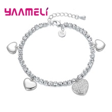 New Design Heart Charm Bracelet For Women 925 Silver Turkish   Style Round Beads Bracelet Party Jewelry Accessories 2024 - buy cheap