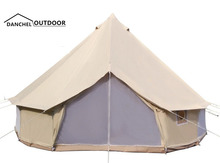 DANCHEL Outdoor Waterproof Cotton Canvas Bell Tent with Stove Jacket on the wall size 3m 4m 5m 6m for family tent 2024 - buy cheap