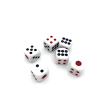 12Pcs/Lot High-quality 16mm Drinking Dice Red And Black Dots Rounded Corner White Dice Entertainment Board Games Dedicated Gifts 2024 - buy cheap