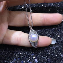 Collar de perlas naturales para mujer, pendiente de hoja de Plata de Ley 925, joyería de perlas, accesorios de moda, regalo de cumpleaños 2024 - compra barato