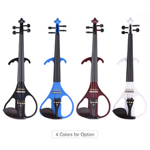 ammoon VE-209 Full Size 4/4 Solid Wood Silent Electric Violin Fiddle Maple Body Ebony Fingerboard Pegs Chin Rest Tailpiece 2024 - buy cheap