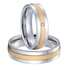 Nupcial feito sob encomenda do Par dele e dela casais titanium aço anéis de casamento define 2015 nova cor de ouro alianças anel 2024 - compre barato