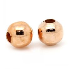 DoreenBeads Retail Spacer Beads Ball Round rose gold color 4mm Dia,Hole:Approx 1mm,1000PCs 2024 - buy cheap