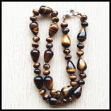 1pcs  nature semi precious stone high quality natural tiger eye stone water drop beads pendants & necklace jewelry 45cm length 2024 - buy cheap