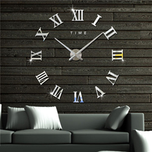 Large Hall Wall Clock Personalized Big Wall Clock 3D DIY Clock Acrylic Mirror Wall Sticker Quartz Modern Home Decoration 2024 - buy cheap