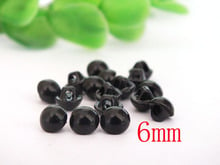 free shipping!!! 6mm Black plastic Dome half loop eyes 100 pairs sew on doll 2024 - buy cheap