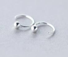 fashion Real. 925-Sterling-Silver polised bead round ear Piercing Earrings lady's jewelry  GTLE937 2024 - buy cheap