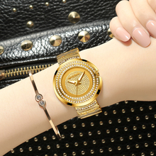 Ladies  Top Brand Luxury CRRJU Dress Big Round Dial Women Rhinestones Watches Gold Quartz Ladies Women's Watch Wristwatch 2024 - buy cheap