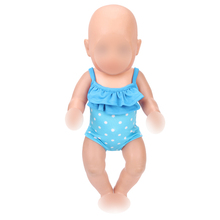 Ropa para muñeca bebé de 43 cm, traje de baño con cinturón de condominio azul, apto para muñeca para niñas de 18 pulgadas, accesorios de ropa, f403 2024 - compra barato