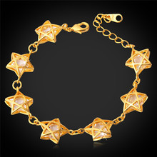 Bracelet Women Gold Color New Fashion Fine Jewelry Star Bracelets & Bangles  AAA+ Cubic Zircon Crystal H948 2024 - buy cheap