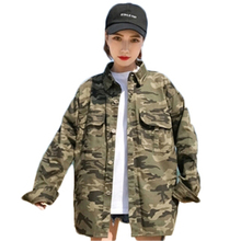 Spring Autumn Army Green Coat Big Size Women Camouflage Outwear Vintage Loose Camouflage Jacket Large Size Female Jeans CoatJ534 2024 - buy cheap