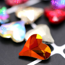 Diamantes de imitación K9 para decoración de uñas, cristales con forma de corazón, cristales de cobre, accesorios de ropa, 20 Uds. 2024 - compra barato